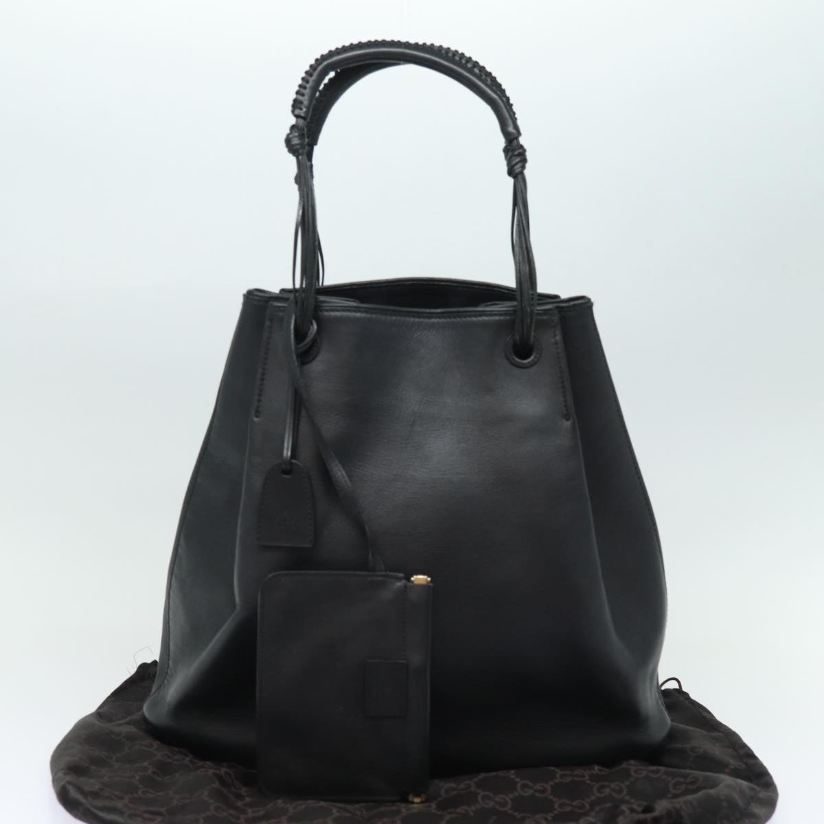 GUCCI Tote Bag Leather Black fm3585
