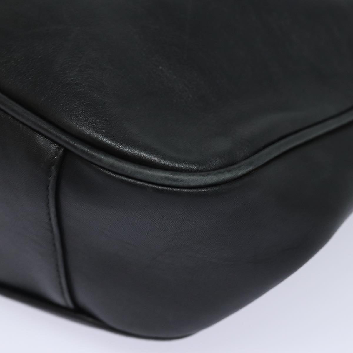 GUCCI Bamboo Hand Bag Leather Black 001 1638 200047 fm3655