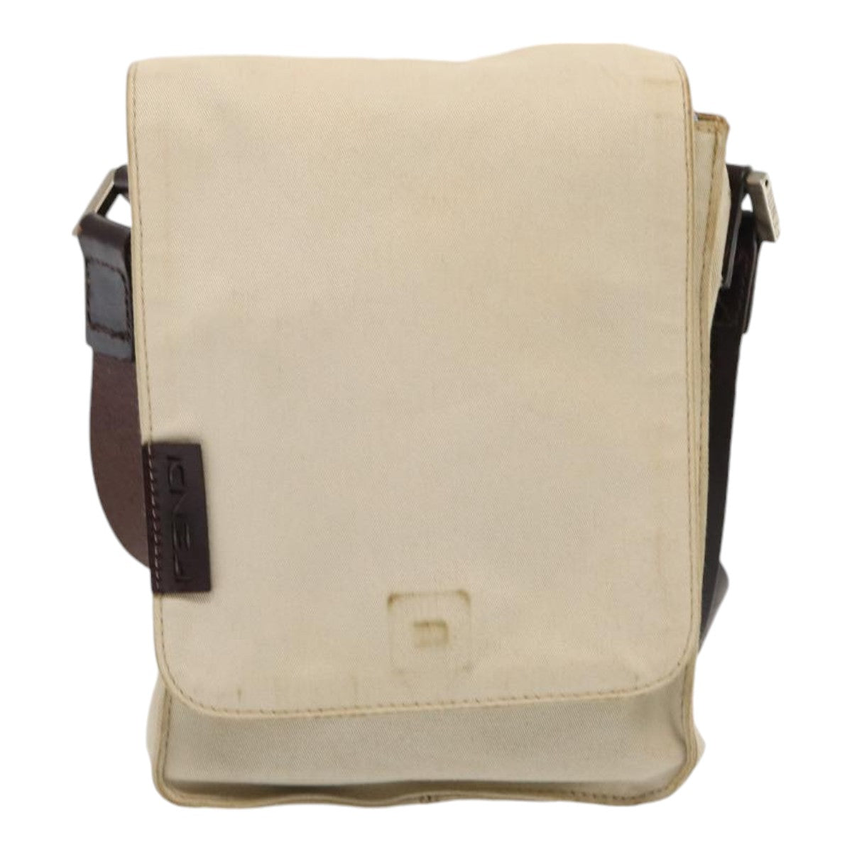 FENDI Canvas Shoulder Bag Beige fm3657