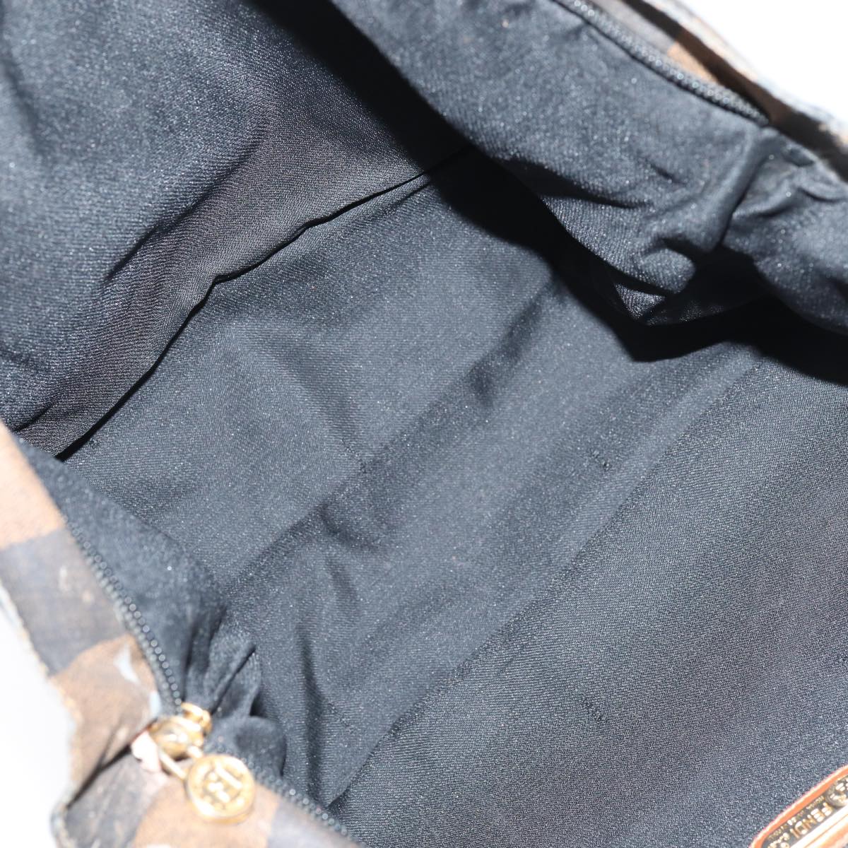 FENDI Pecan Canvas Hand Bag 3Set Black Brown fm3719