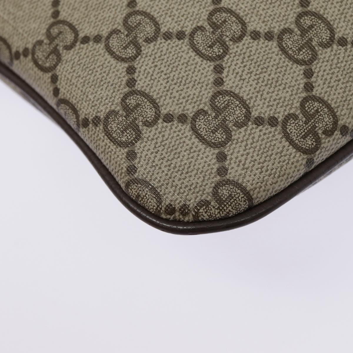 GUCCI GG Supreme Web Sherry Line Shoulder Bag PVC Beige 904 02 047 fm3772
