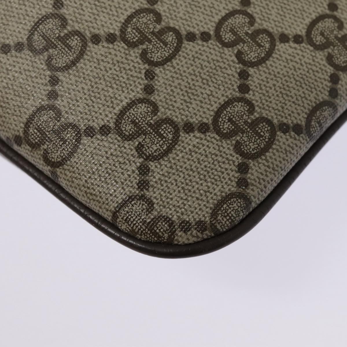 GUCCI GG Supreme Web Sherry Line Shoulder Bag PVC Beige 904 02 047 fm3772