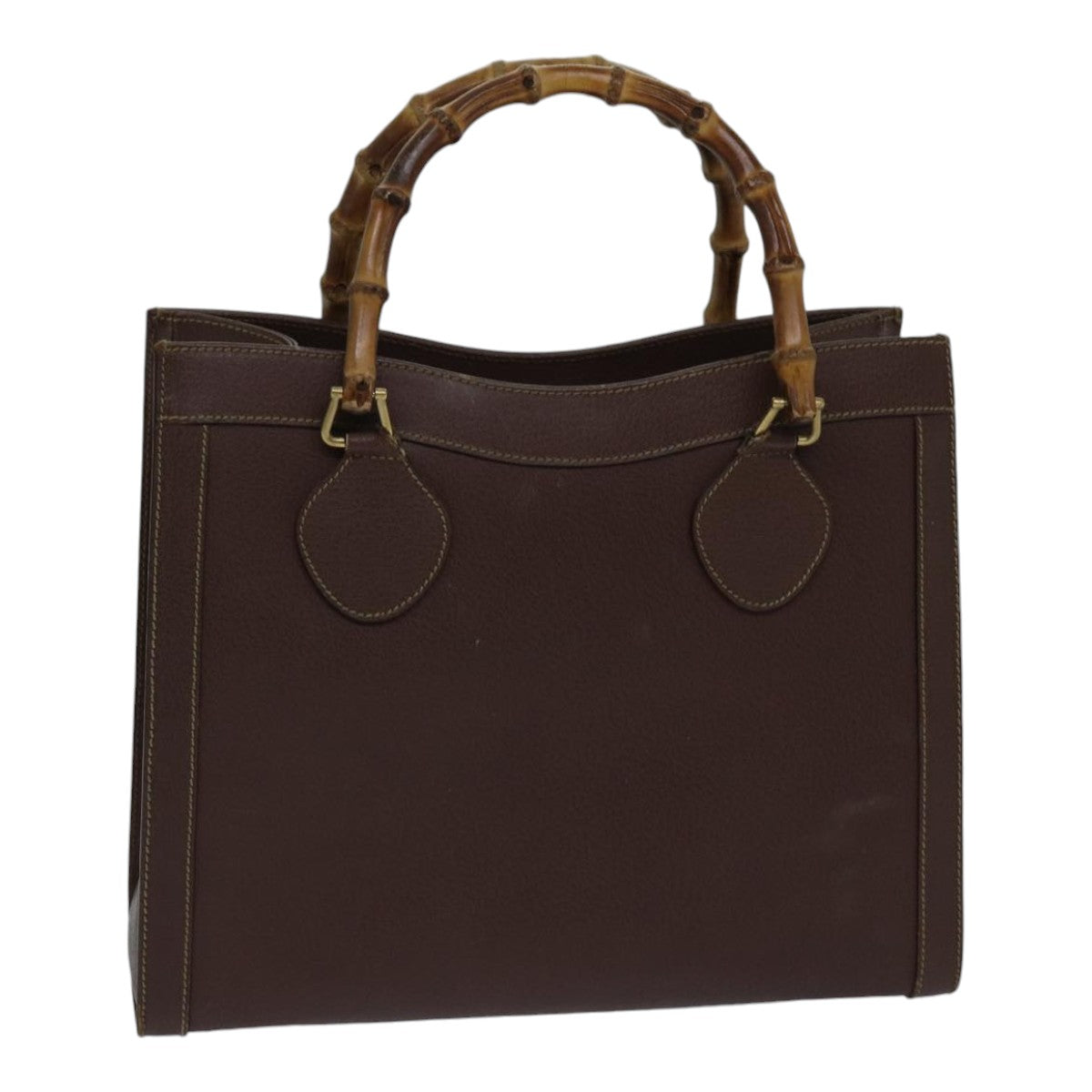 GUCCI Bamboo Hand Bag Leather Brown Gold 002 1186 0260 fm3775