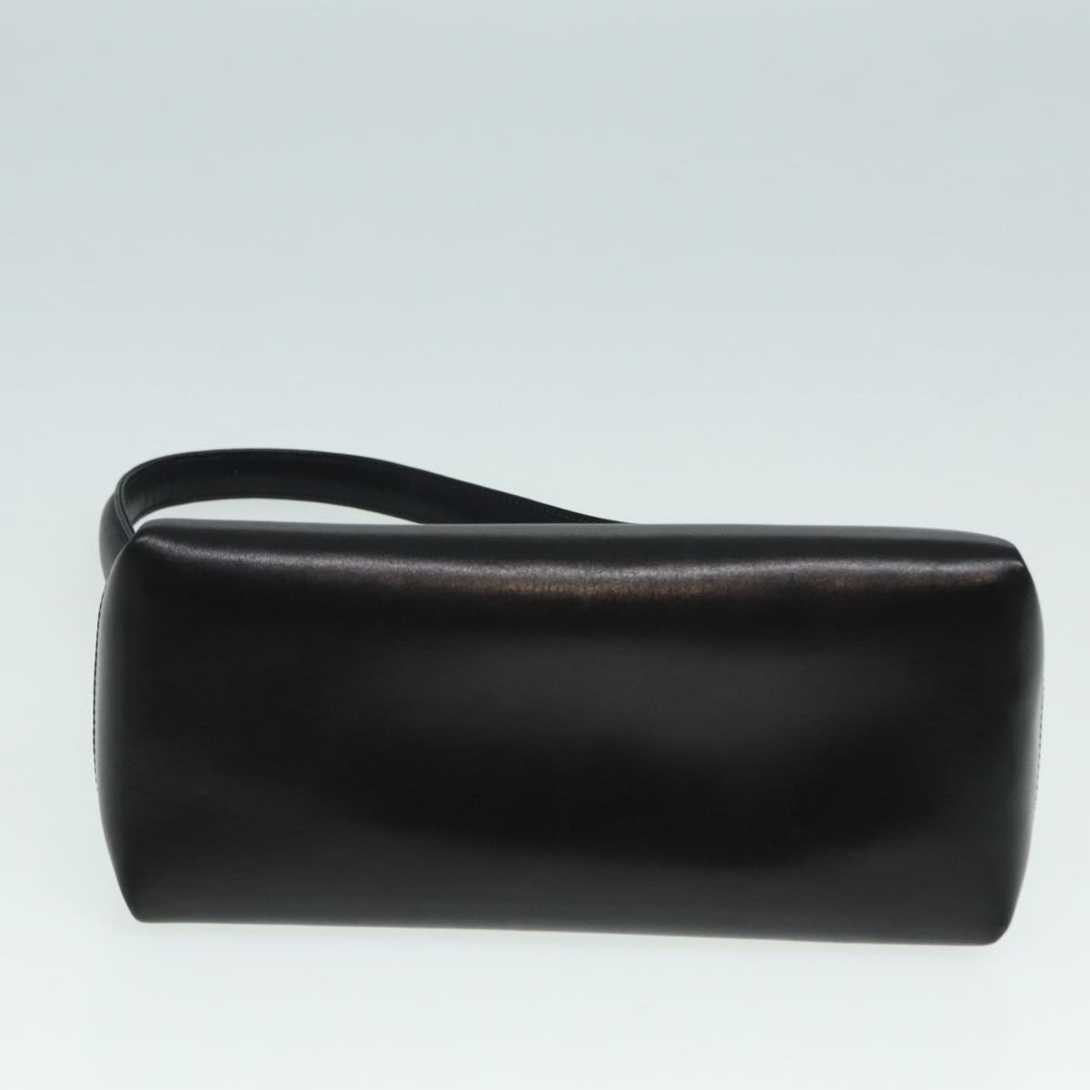 GUCCI Hand Bag Leather Black Gold fm3787