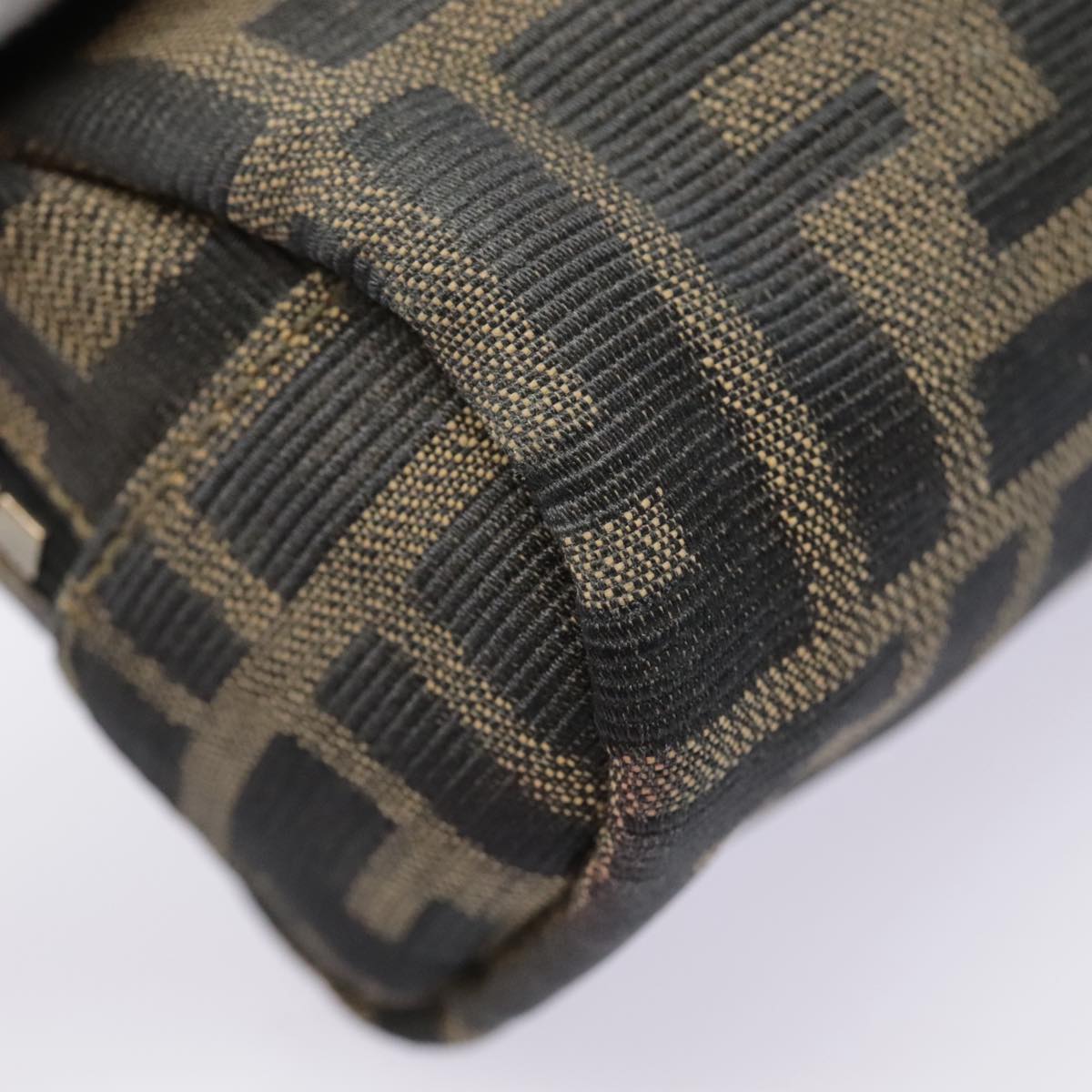 FENDI Zucca Canvas Pouch Black Gold Brown fm3877