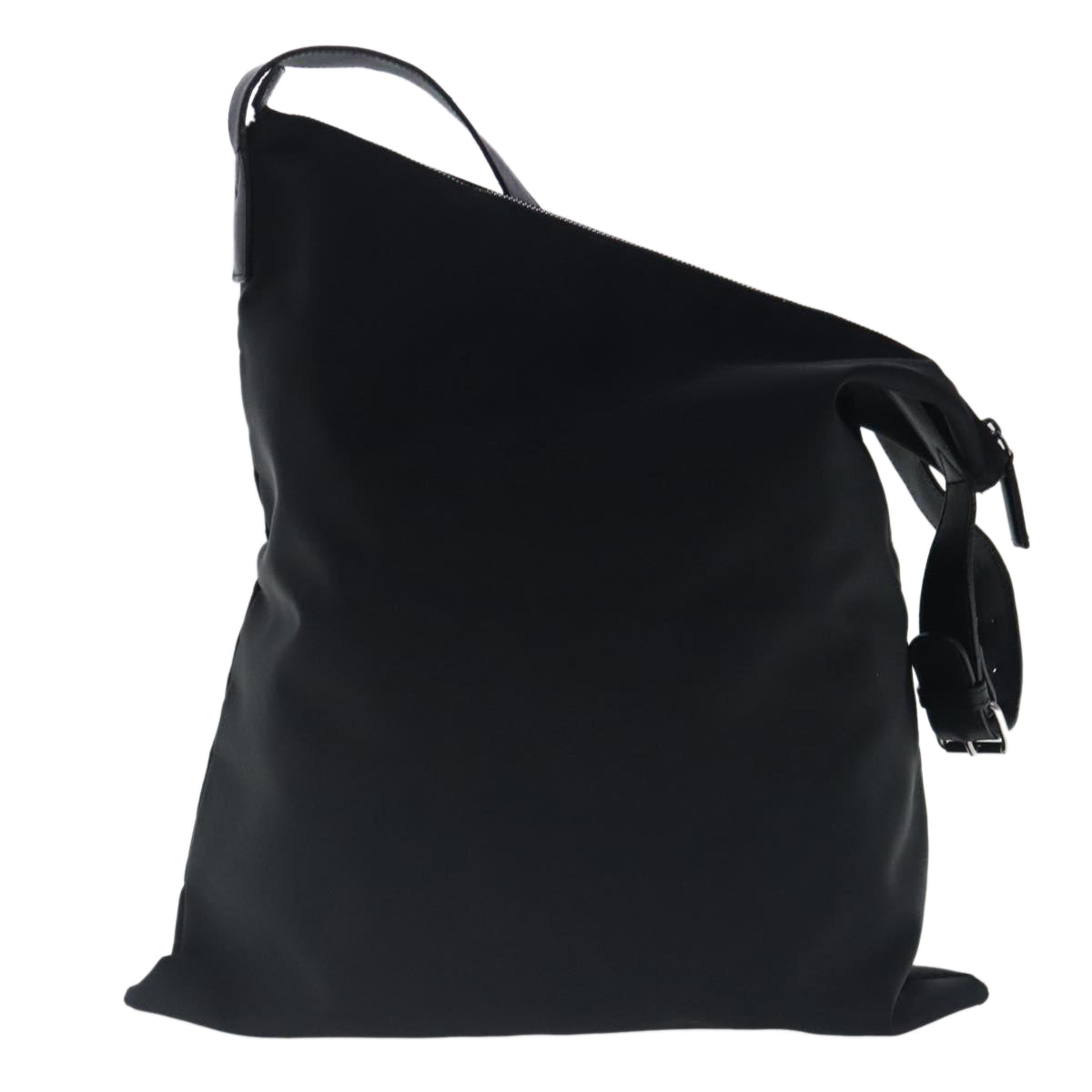 FENDI Shoulder Bag Nylon Leather Black Silver fm3934