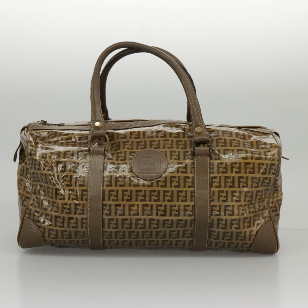 FENDI Zucchino Canvas Pouch Hand Bag Coated Canvas 3Set Beige fm3999