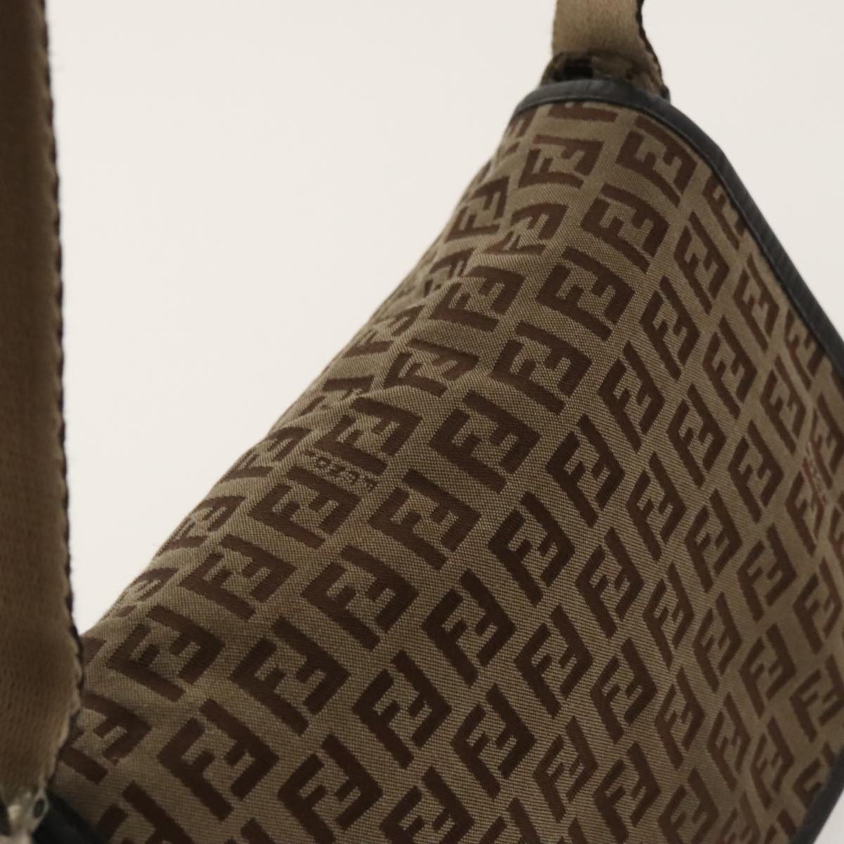 FENDI Zucchino Canvas Shoulder Bag Beige fm4005