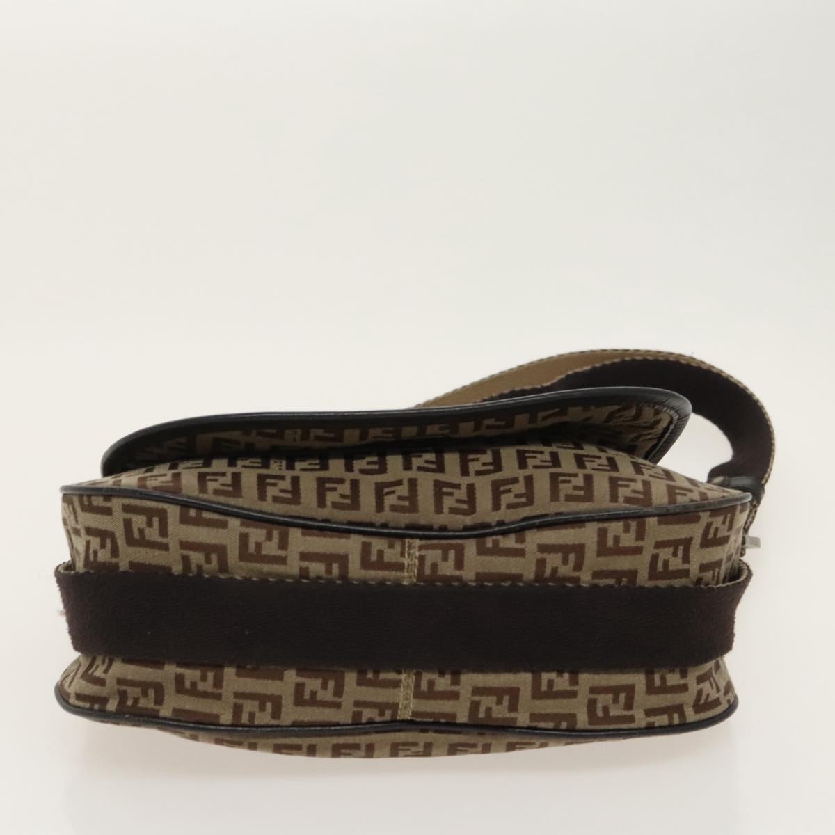 FENDI Zucchino Canvas Shoulder Bag Beige fm4005