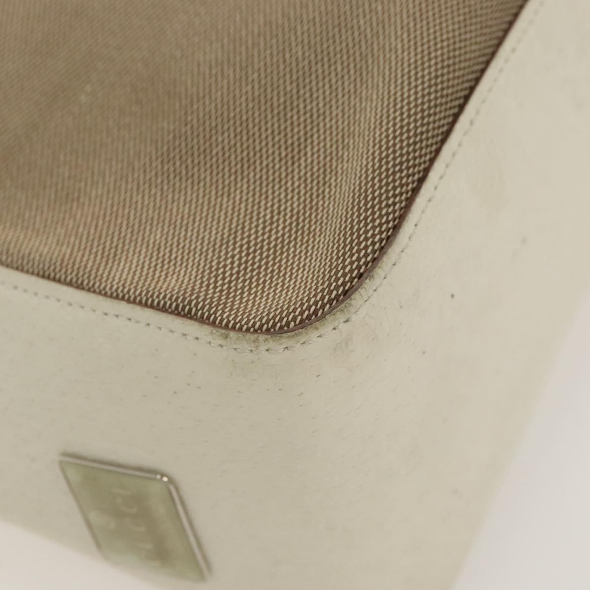 GUCCI Shoulder Bag Canvas Leather Beige Silver 001 3766 2123 fm4006