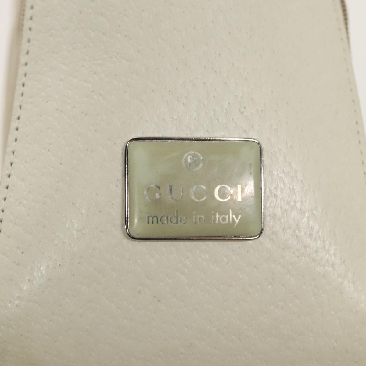 GUCCI Shoulder Bag Canvas Leather Beige Silver 001 3766 2123 fm4006