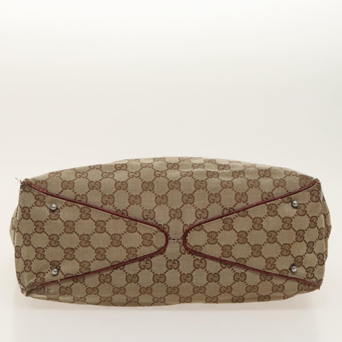 GUCCI GG Canvas Tote Bag Beige Silver fm4008