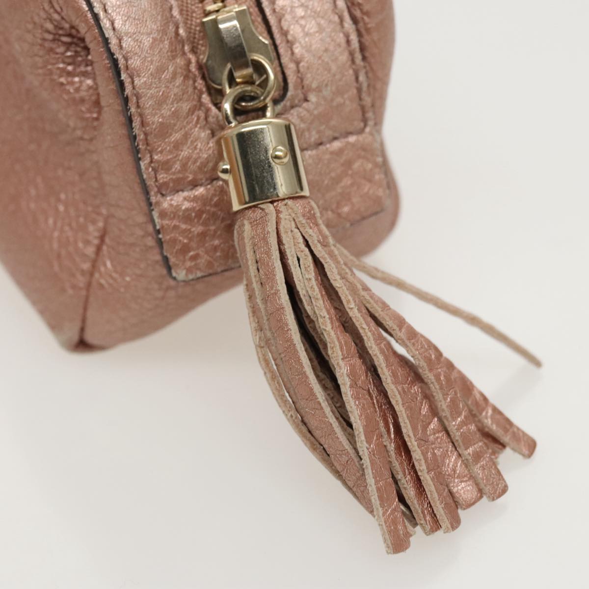 GUCCI Pouch Leather Pink Gold 308634 fm4022
