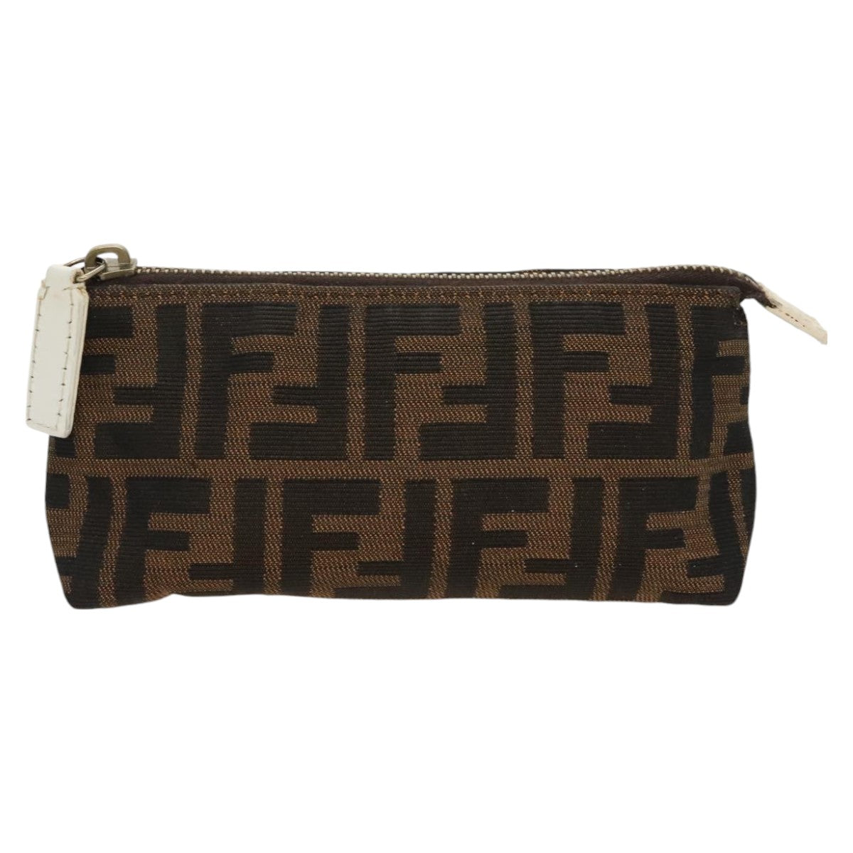 FENDI Zucca Canvas Pouch Brown Black Silver fm4028