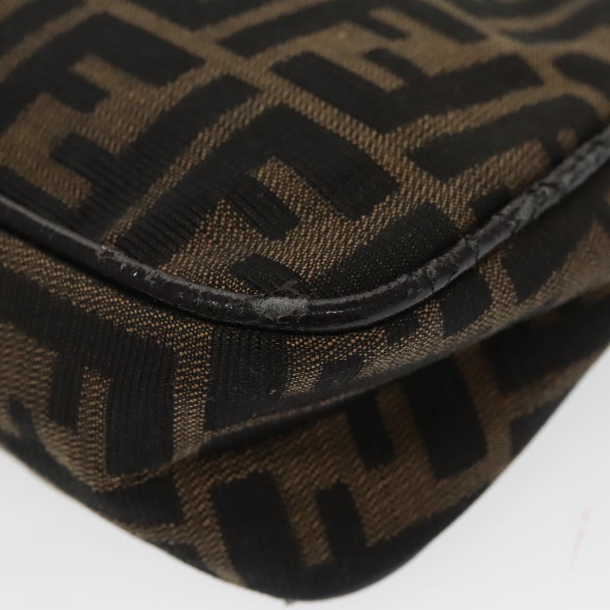 FENDI Zucca Canvas Pouch Brown Black fm4107