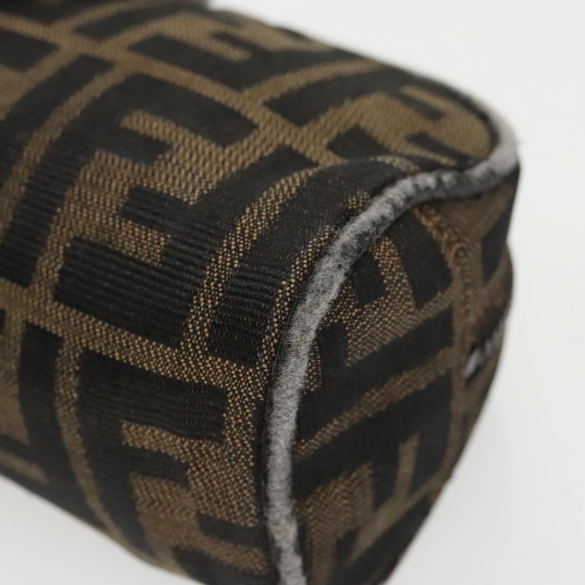 FENDI Zucca Canvas Pouch Brown Black fm4108
