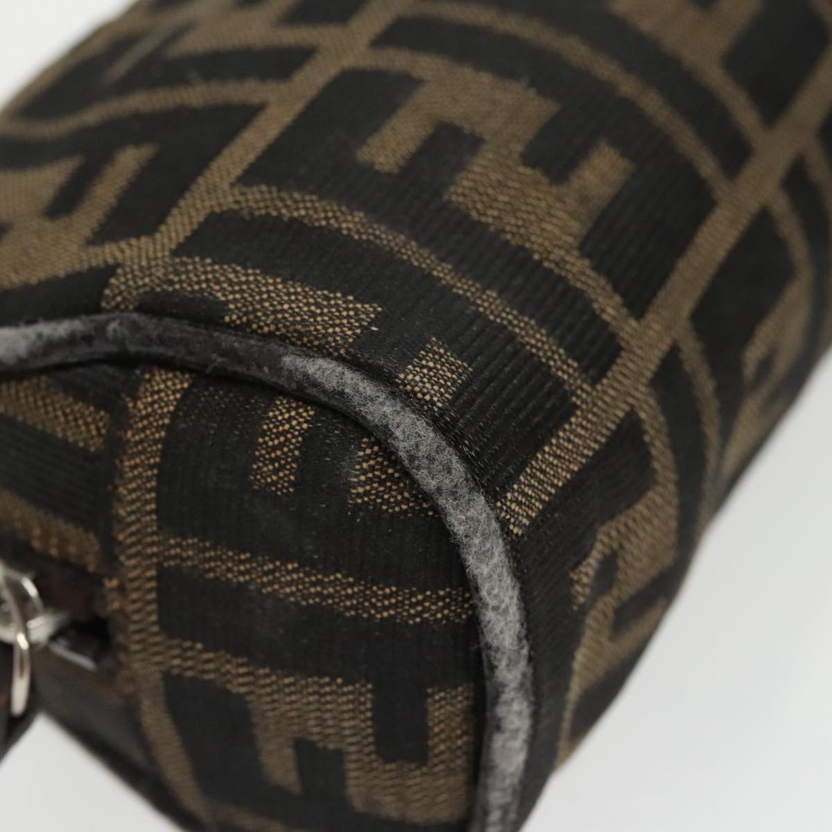 FENDI Zucca Canvas Pouch Brown Black fm4108