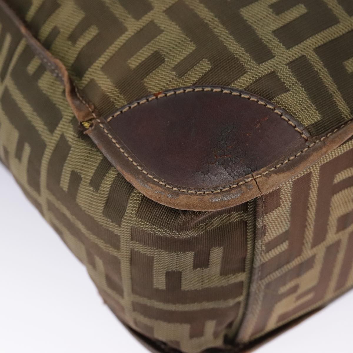 FENDI Zucca Canvas Tote Bag Brown Black fm4146