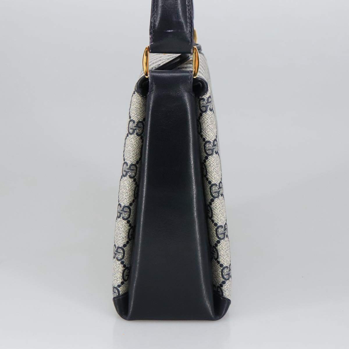 GUCCI GG Supreme Sherry Line Hand Bag PVC Navy fm4161