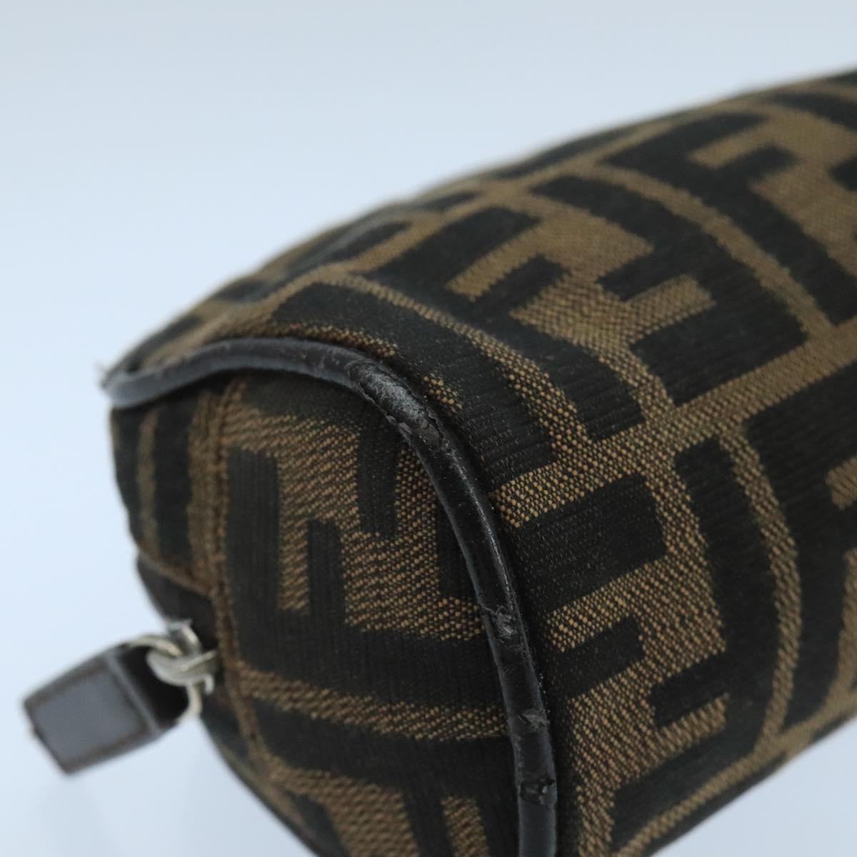 FENDI Zucca Canvas Pouch Brown Black fm4182