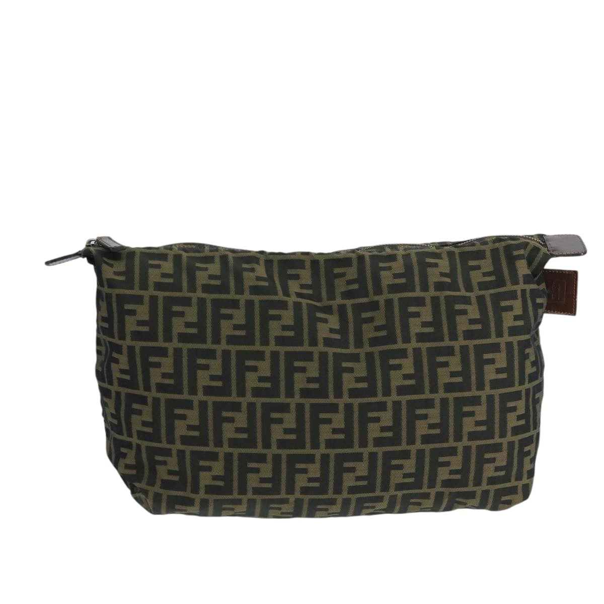 FENDI Zucca Canvas Pouch Brown Black fm4183