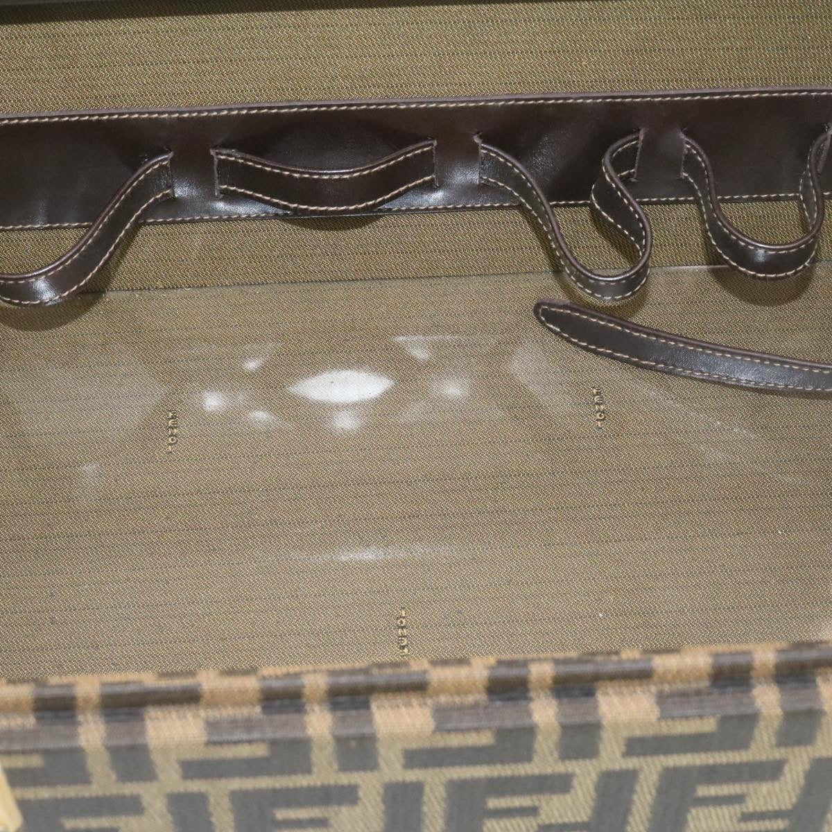 FENDI Zucca Canvas Vanity box Hand Bag Brown fm664A
