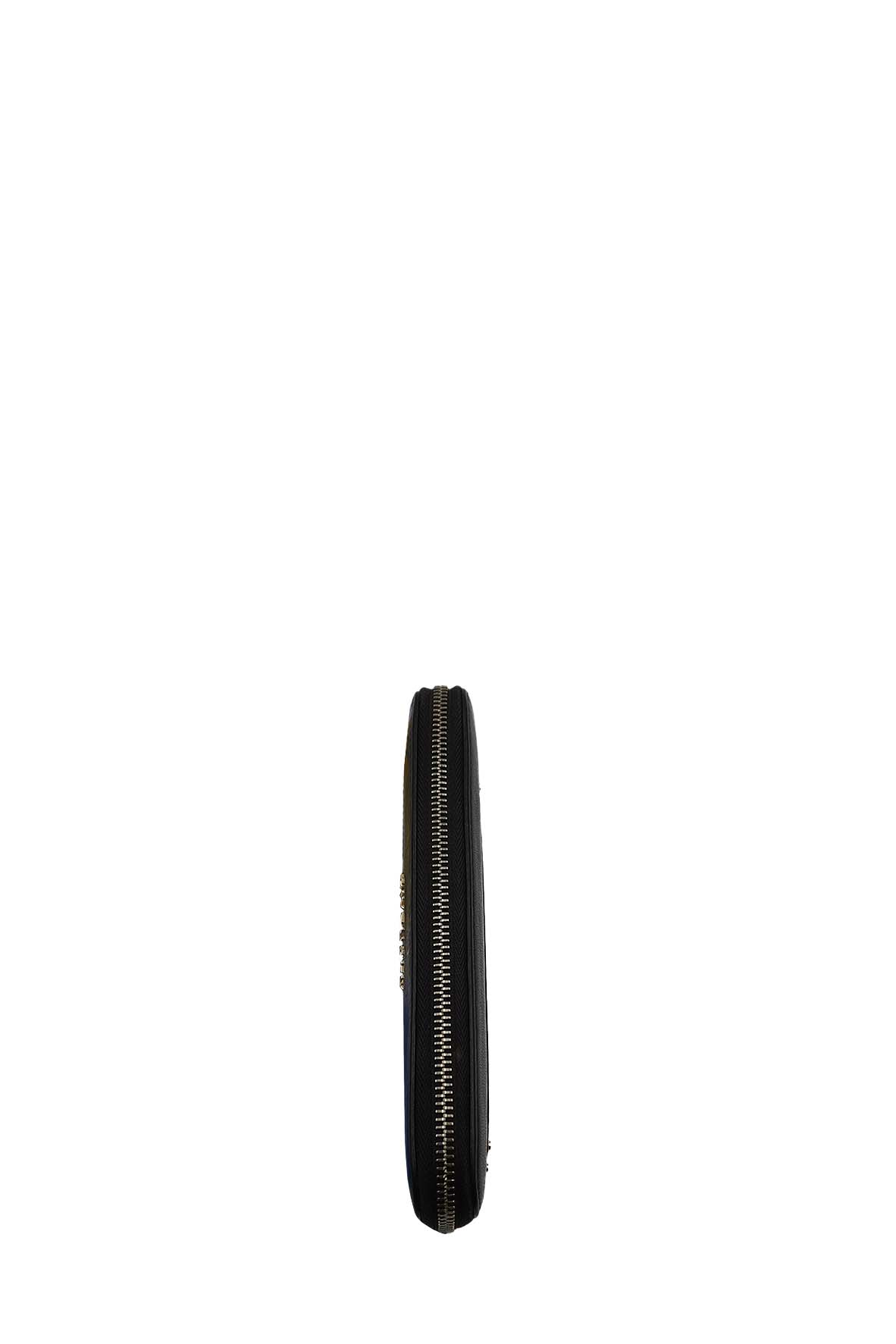 Pandora Zip Around Calfskin Crocodile Embossed Black