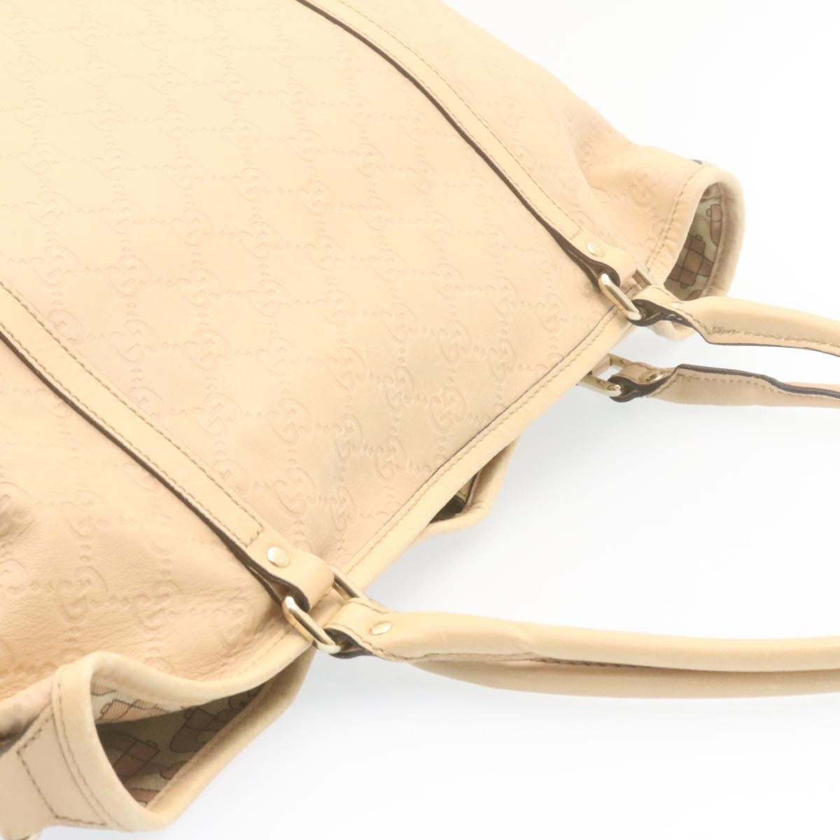 GUCCI Gucci Shima Tote Bag Leather Beige am1040g
