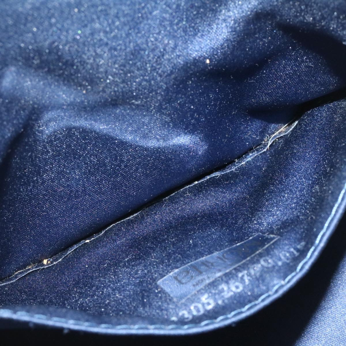 FENDI Zucchino Canvas Hand Bag Blue Navy am1197g