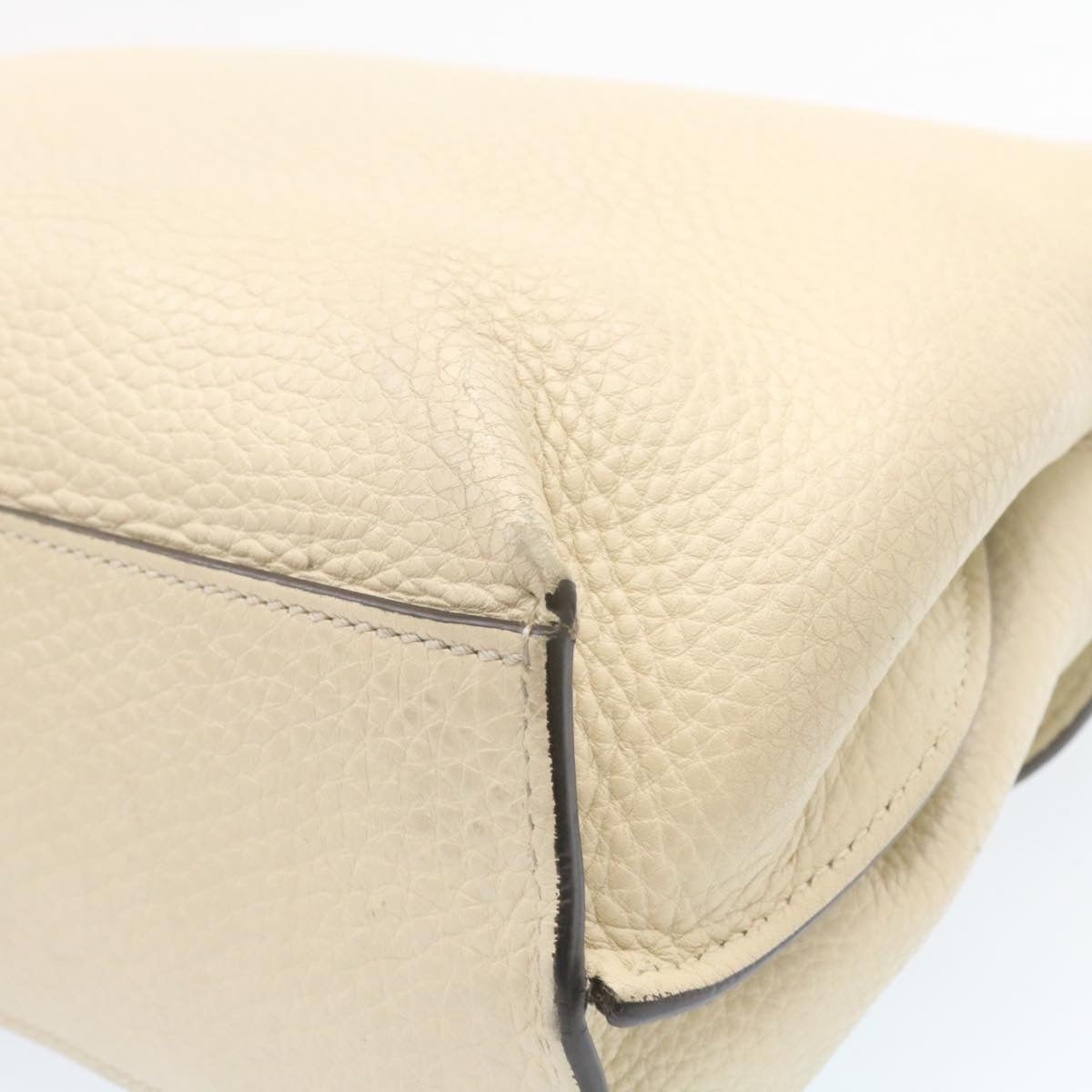 GUCCI Bamboo Turn Lock 2Way Hand Bag White am1235g