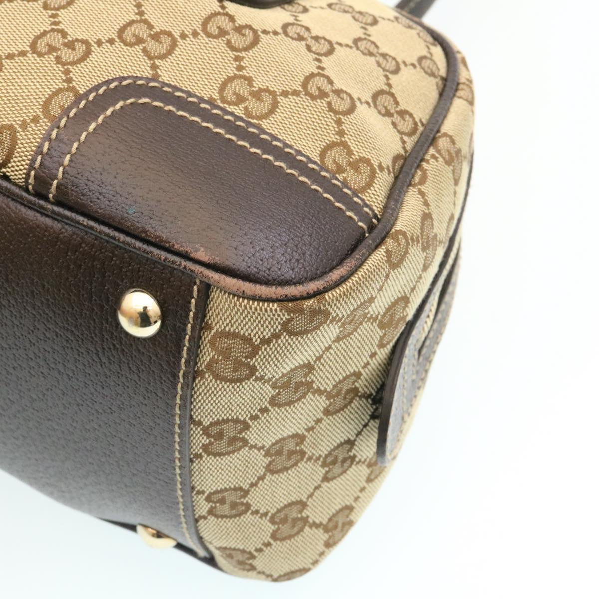 GUCCI GG Canvas Sherry Line Shoulder Bag Brown Red Green am1564g