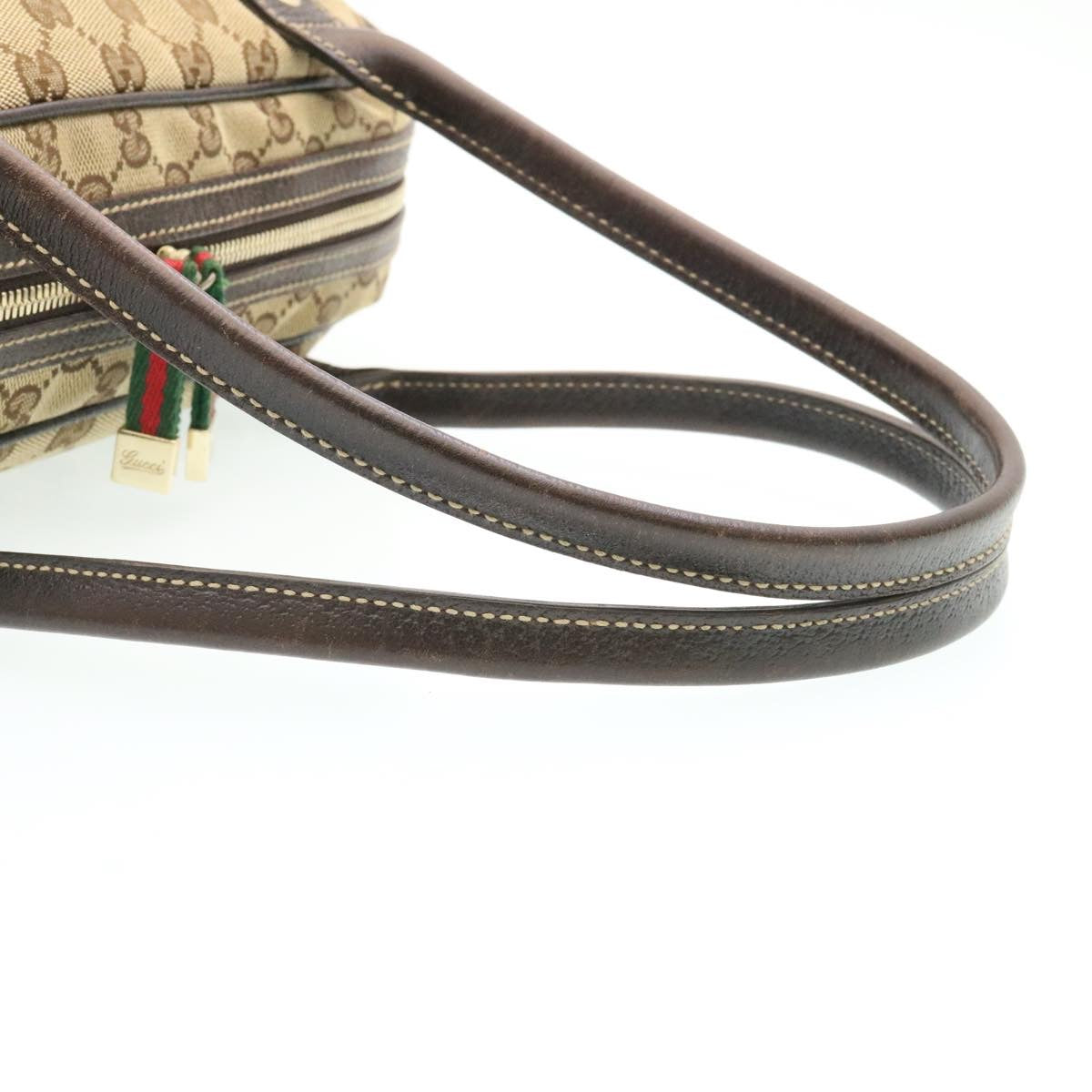 GUCCI GG Canvas Sherry Line Shoulder Bag Brown Red Green am1564g