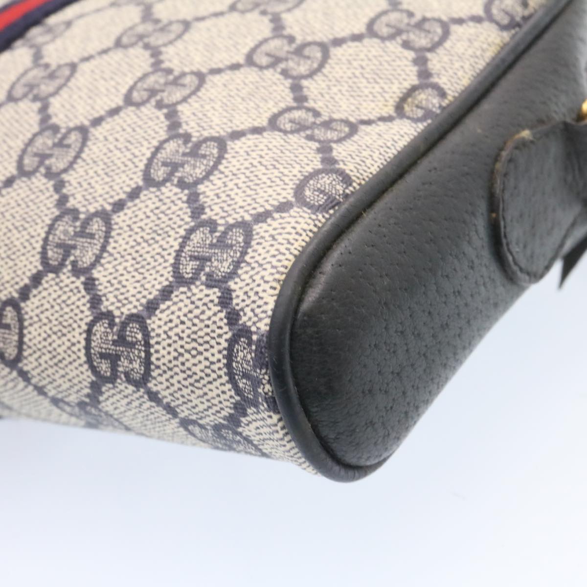 GUCCI Sherry Line GG Canvas Shoulder Bag Navy Red am1664g