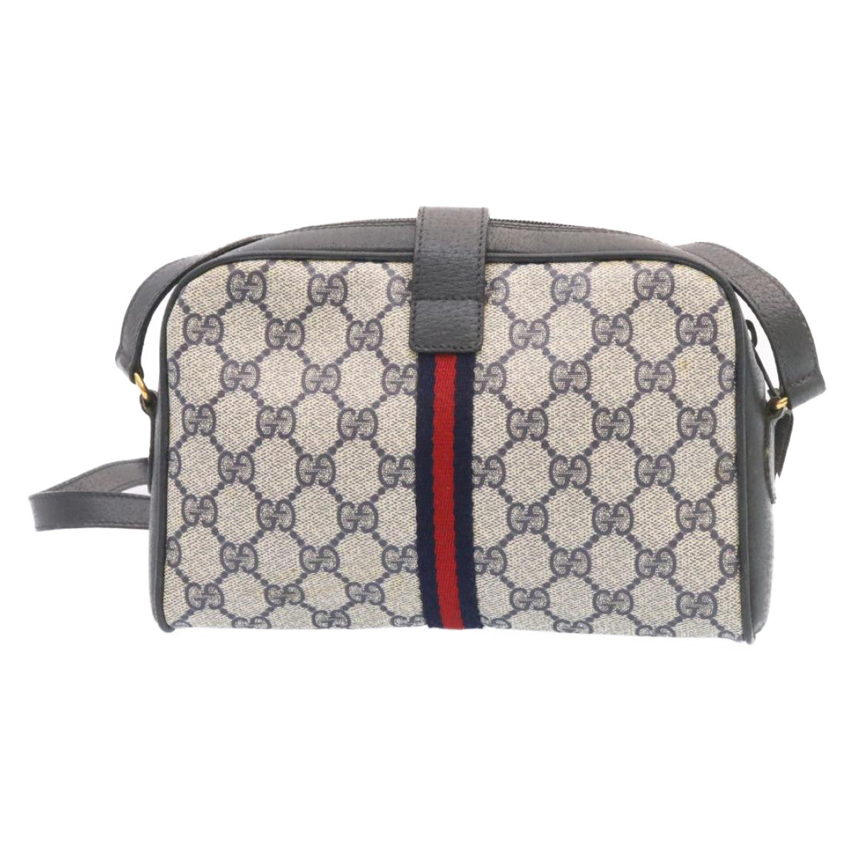 GUCCI Sherry Line GG Canvas Shoulder Bag Navy Red am1664g