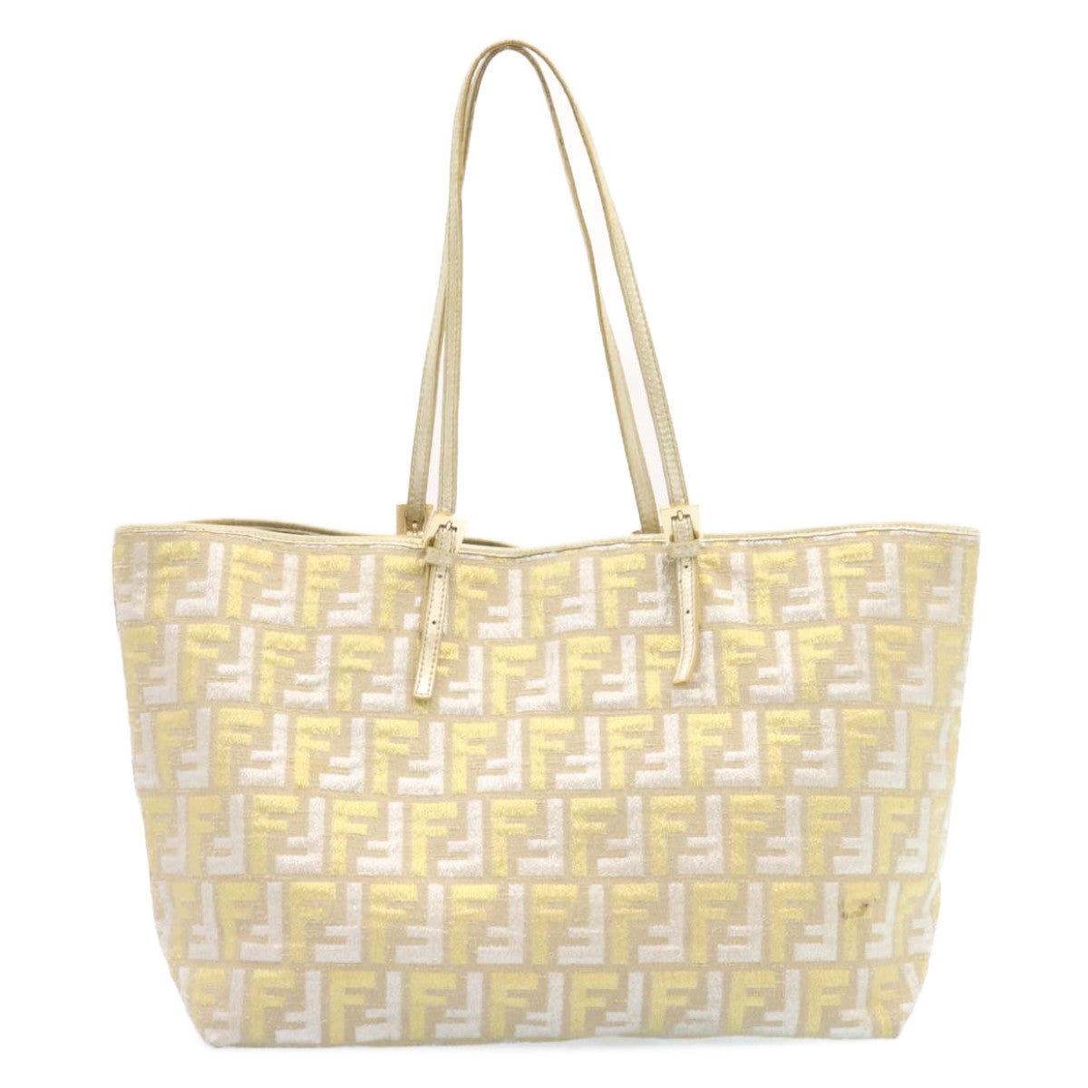 FENDI Zucca Canvas Tote Bag Beige Gold am1694g