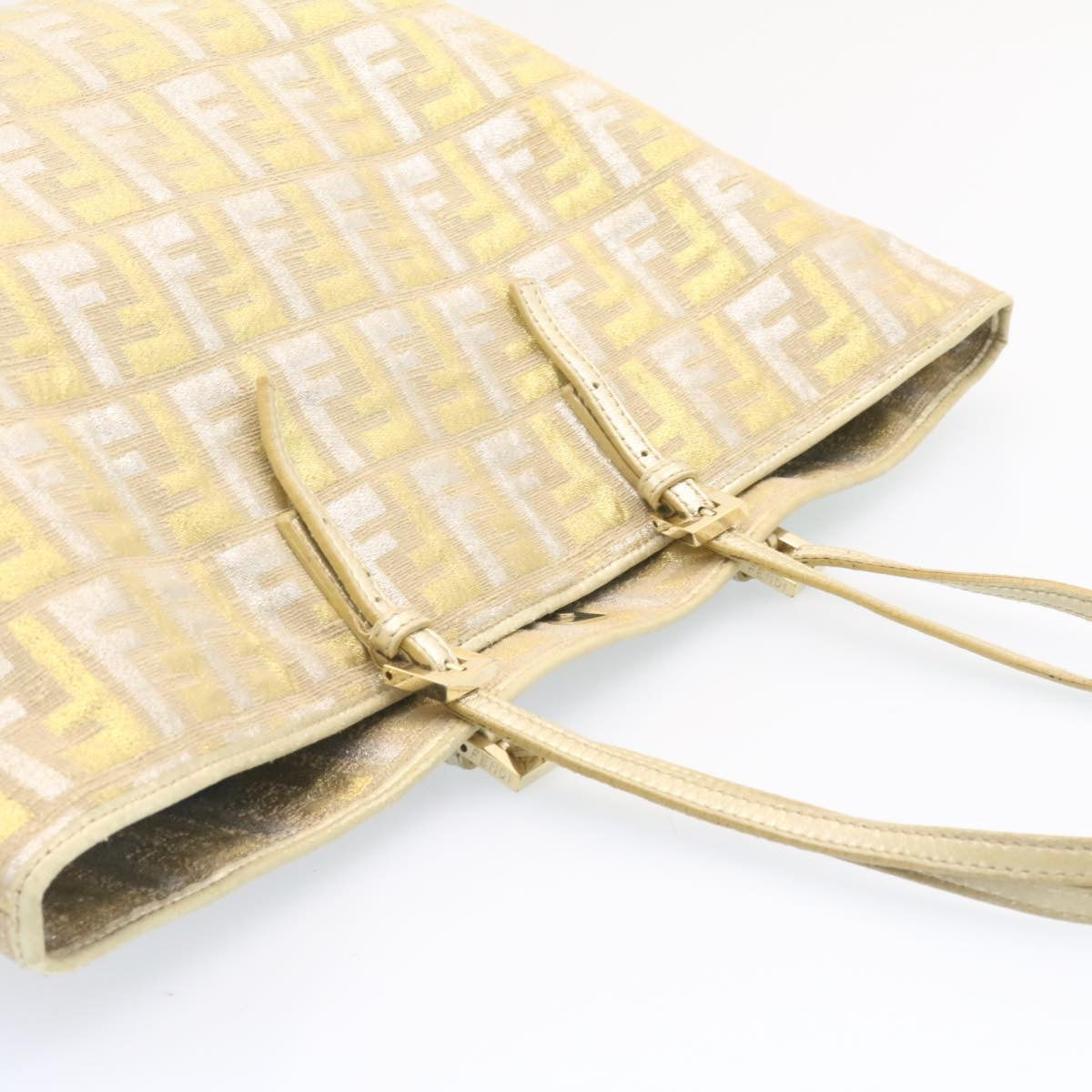 FENDI Zucca Canvas Tote Bag Beige Gold am1694g