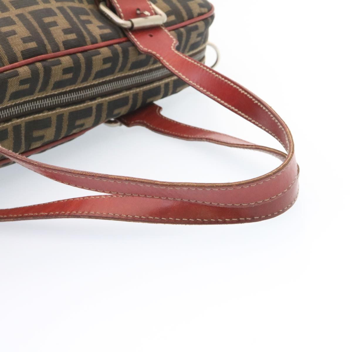 FENDI Zucca Canvas Boston Bag Brown Red am1732g