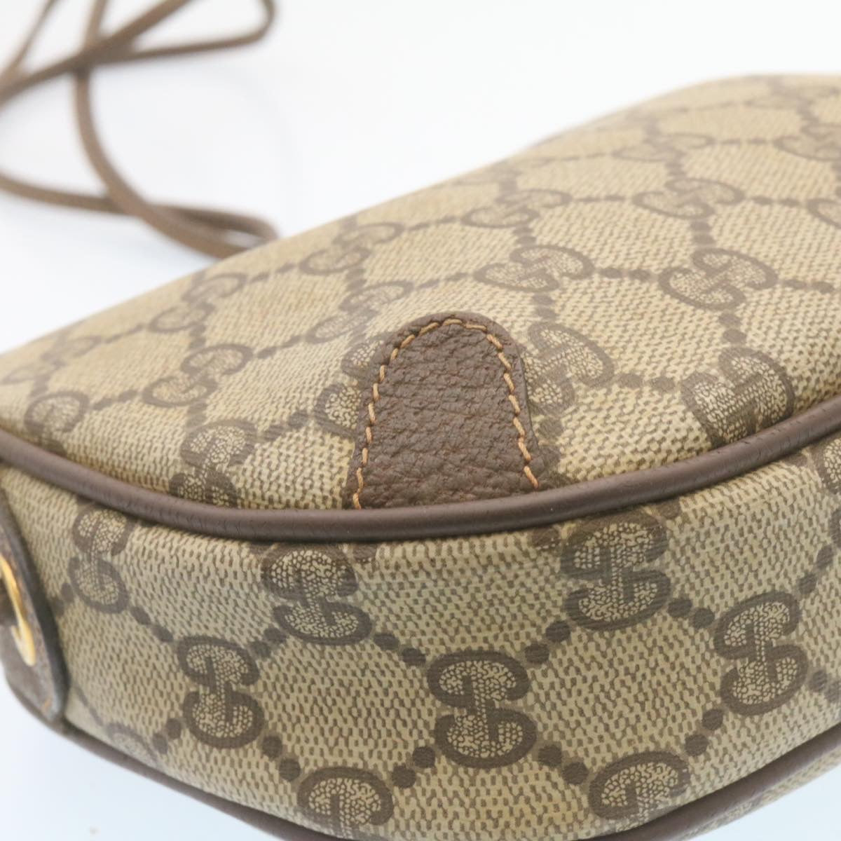 GUCCI Web Sherry Line GG Canvas Shoulder Bag Beige Red Green am1986g