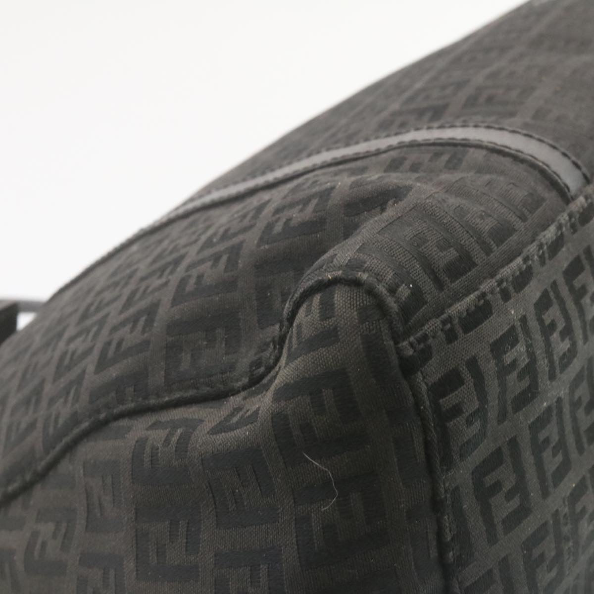 FENDI Zucchino Canvas Hand Bag Canvas Black am2016g