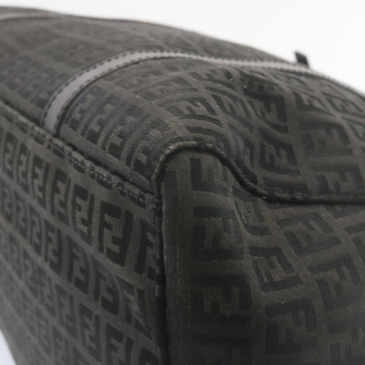 FENDI Zucchino Canvas Hand Bag Canvas Black am2016g