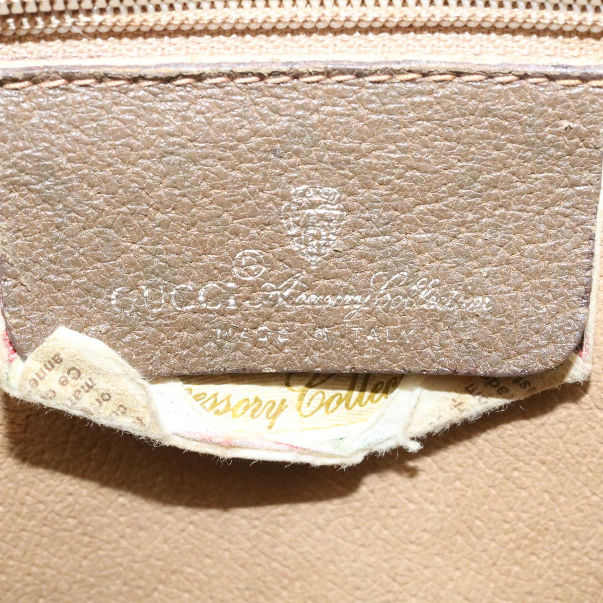 GUCCI Web Sherry Line GG Canvas Hand Bag Brown Red Green am2077g