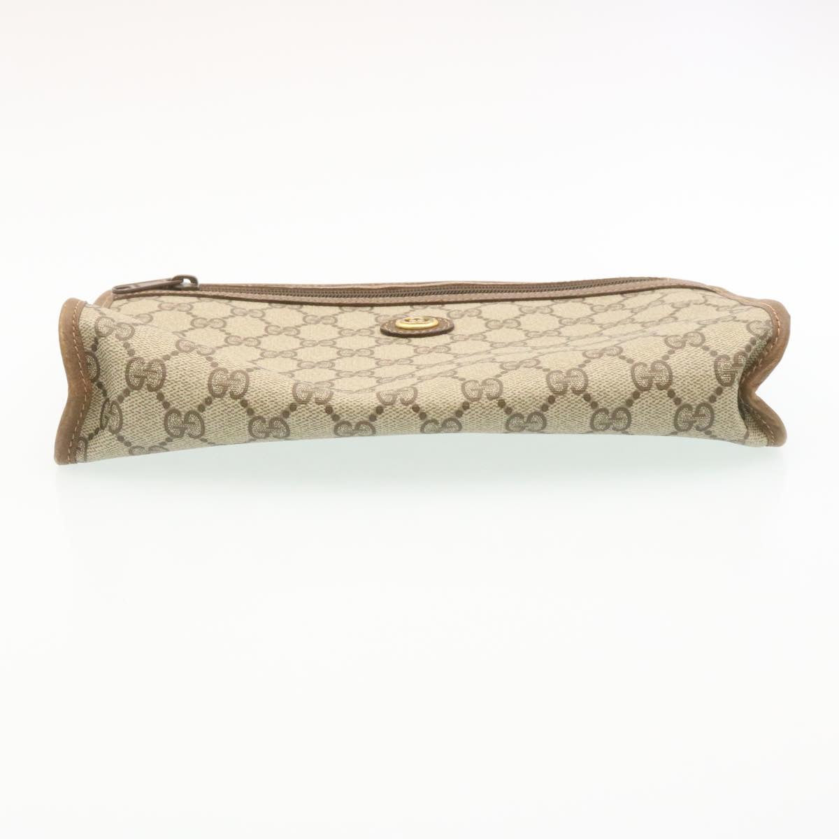 GUCCI GG Canvas Clutch Bag PVC Leather Beige am2188g
