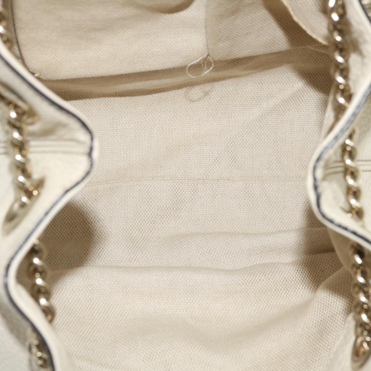 GUCCI Interlocking Chain Tote Bag Leather White am2354g