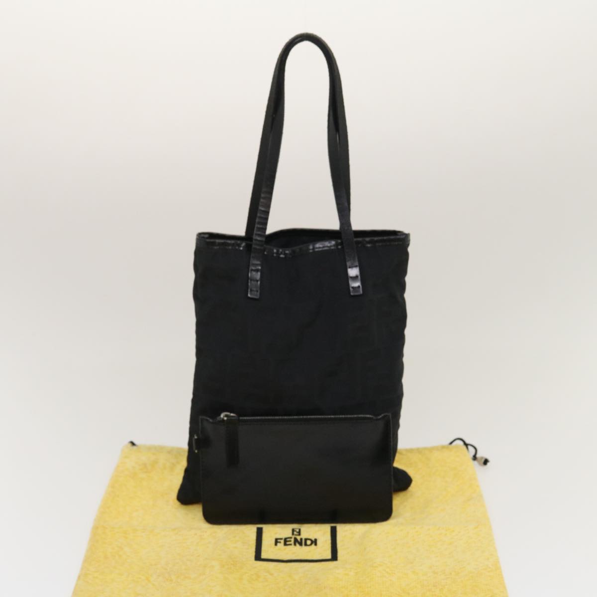 FENDI Zucca Canvas Hand Bag Black am2474g