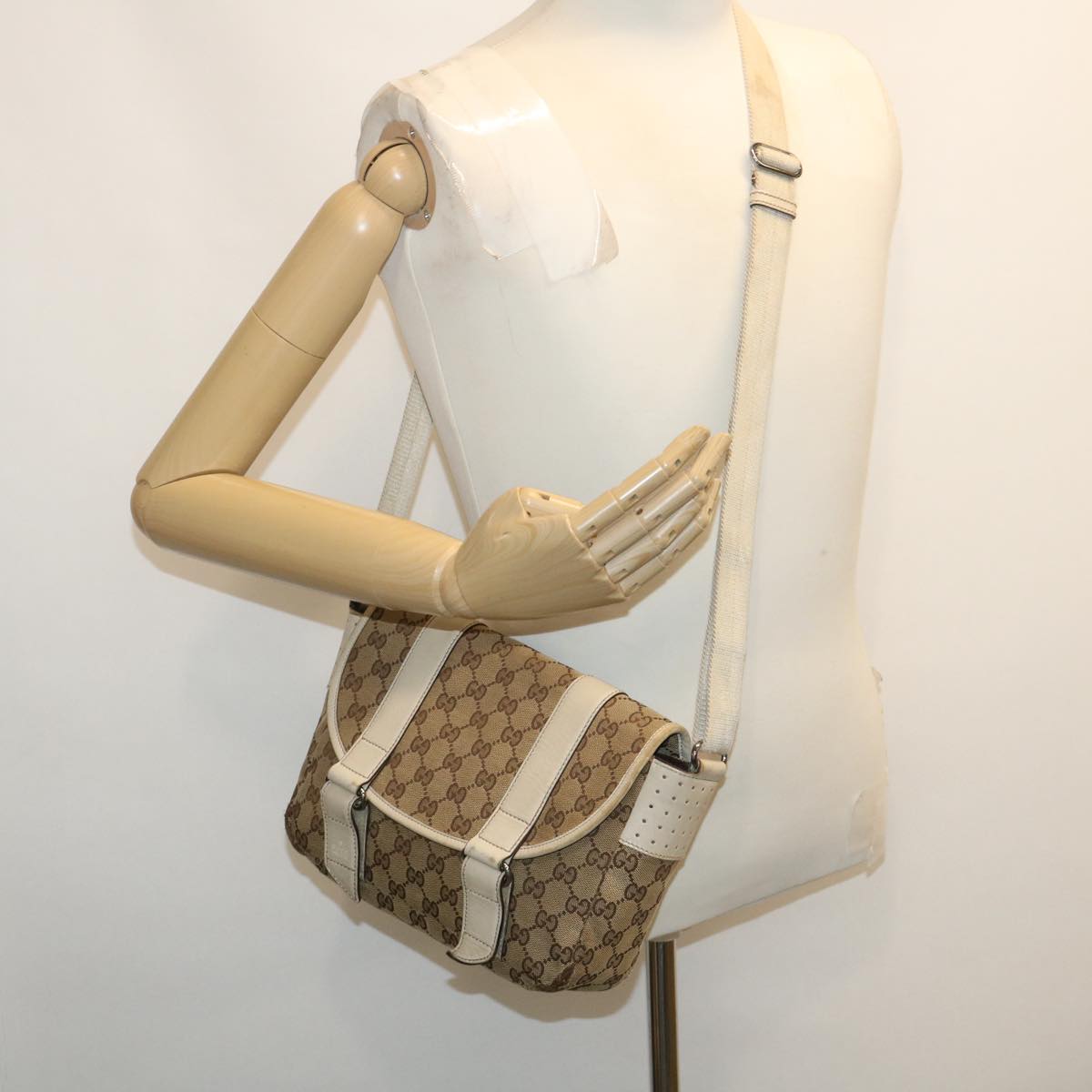 GUCCI GG Canvas Shoulder Bag 3Set Beige am2482g
