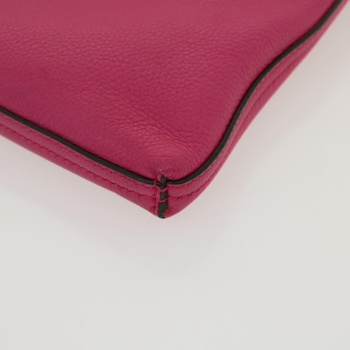GUCCI Web Sherry Line Soho Clutch Bag Leather Pink am2581g