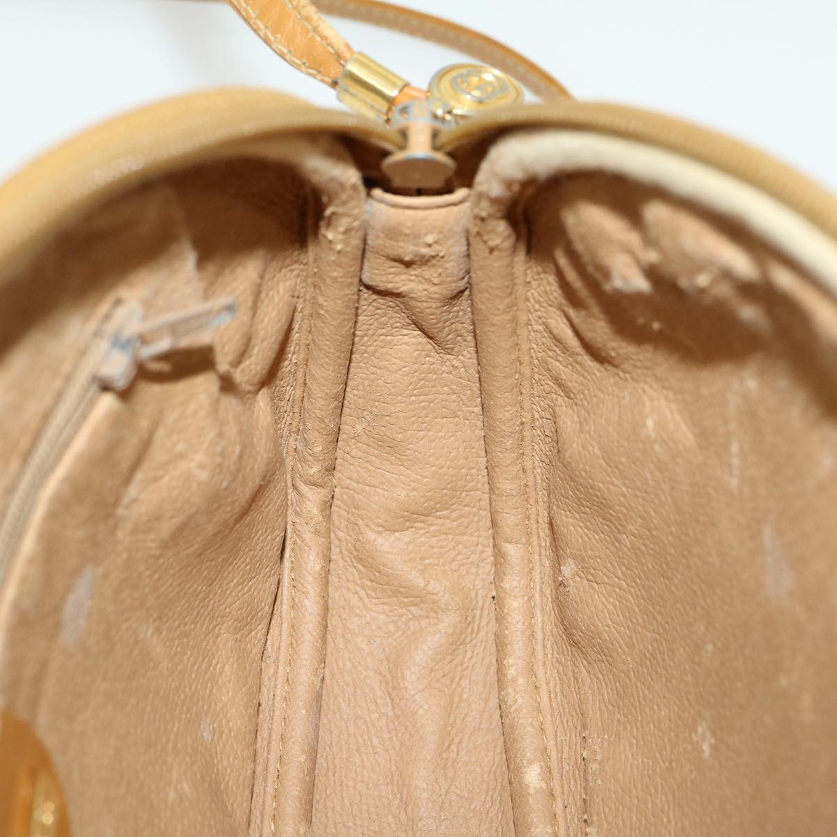 GUCCI Micro GG Canvas Shoulder Bag PVC Leather Beige Brown am2614g