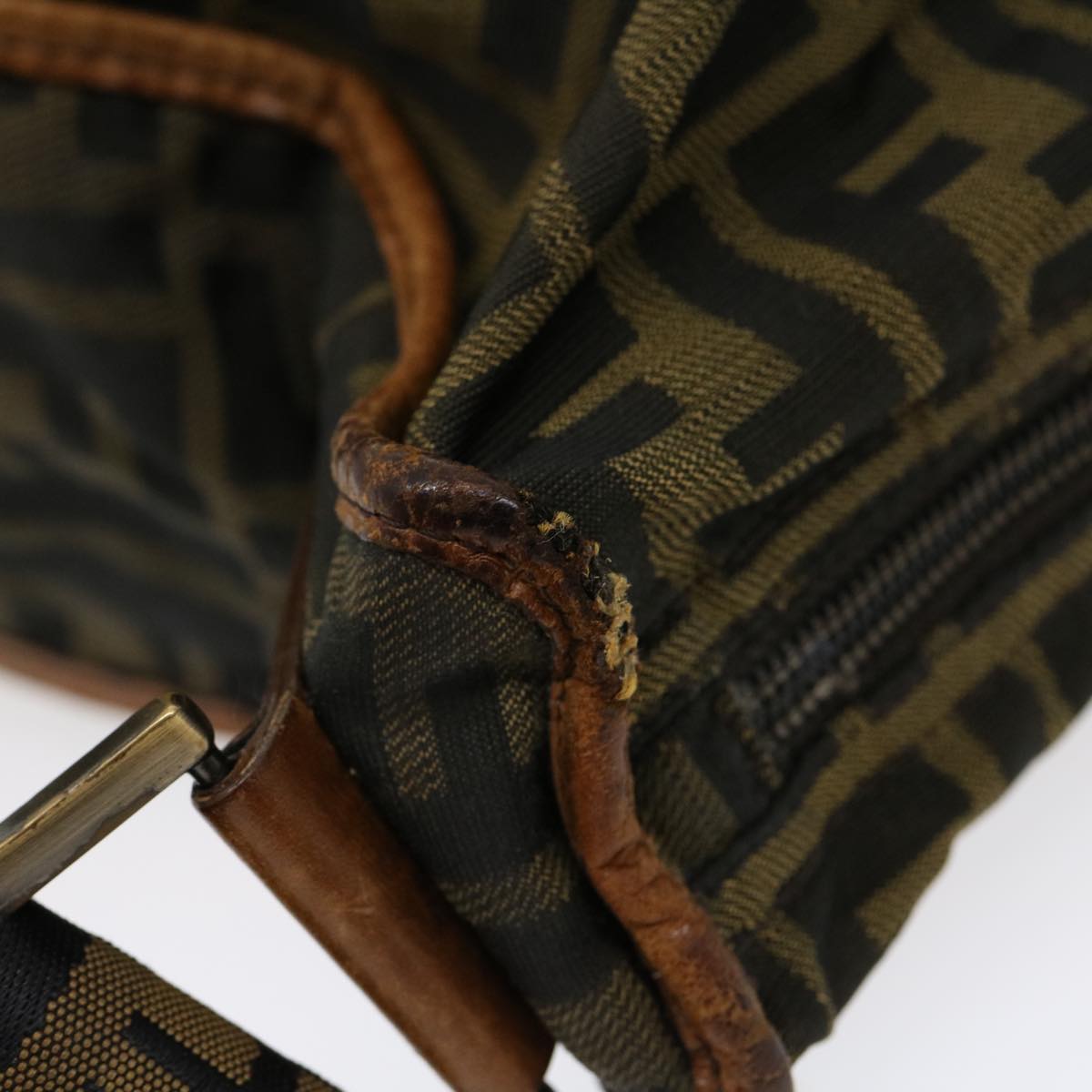 FENDI Zucca Canvas Shoulder Bag 2Set Black Brown am2696g