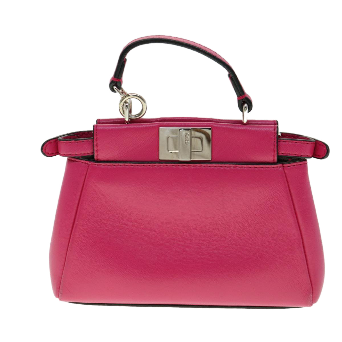 FENDI Micro Peek A Boo Hand Bag Leather 2way Pink am2705gA