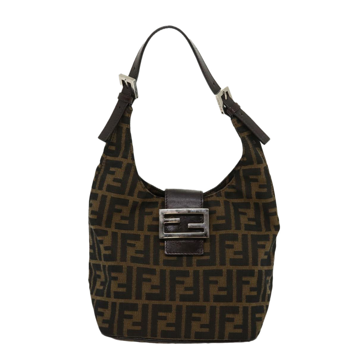 FENDI Zucca Canvas Mamma bucket Shoulder Bag Brown am2731g